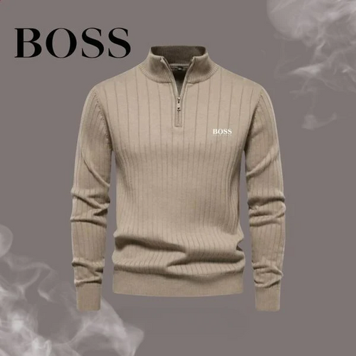 Bluza męska Boss z zamkiem błyskawicznym | Luźny sweter męski