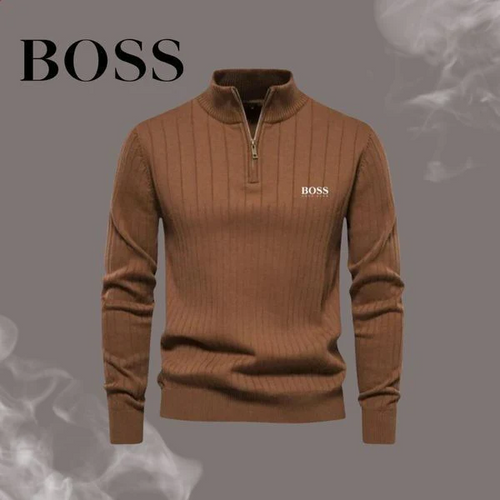 Bluza męska Boss z zamkiem błyskawicznym | Luźny sweter męski