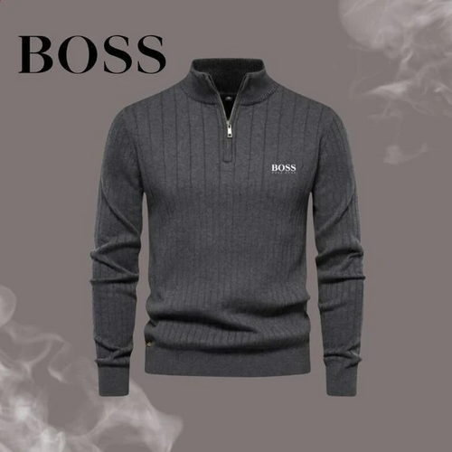 Bluza męska Boss z zamkiem błyskawicznym | Luźny sweter męski