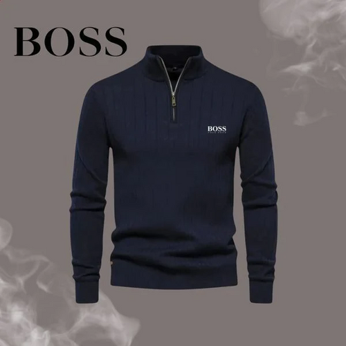 Bluza męska Boss z zamkiem błyskawicznym | Luźny sweter męski